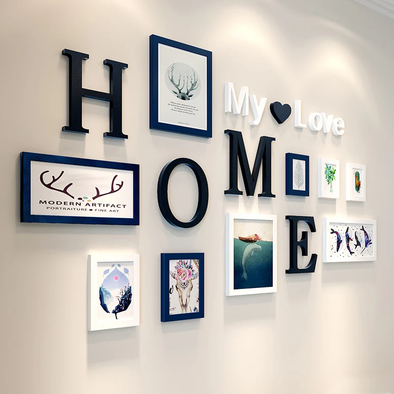 Креативная комбинация 9 шт./лот рамки для картин HOME My love letter деревянные картины