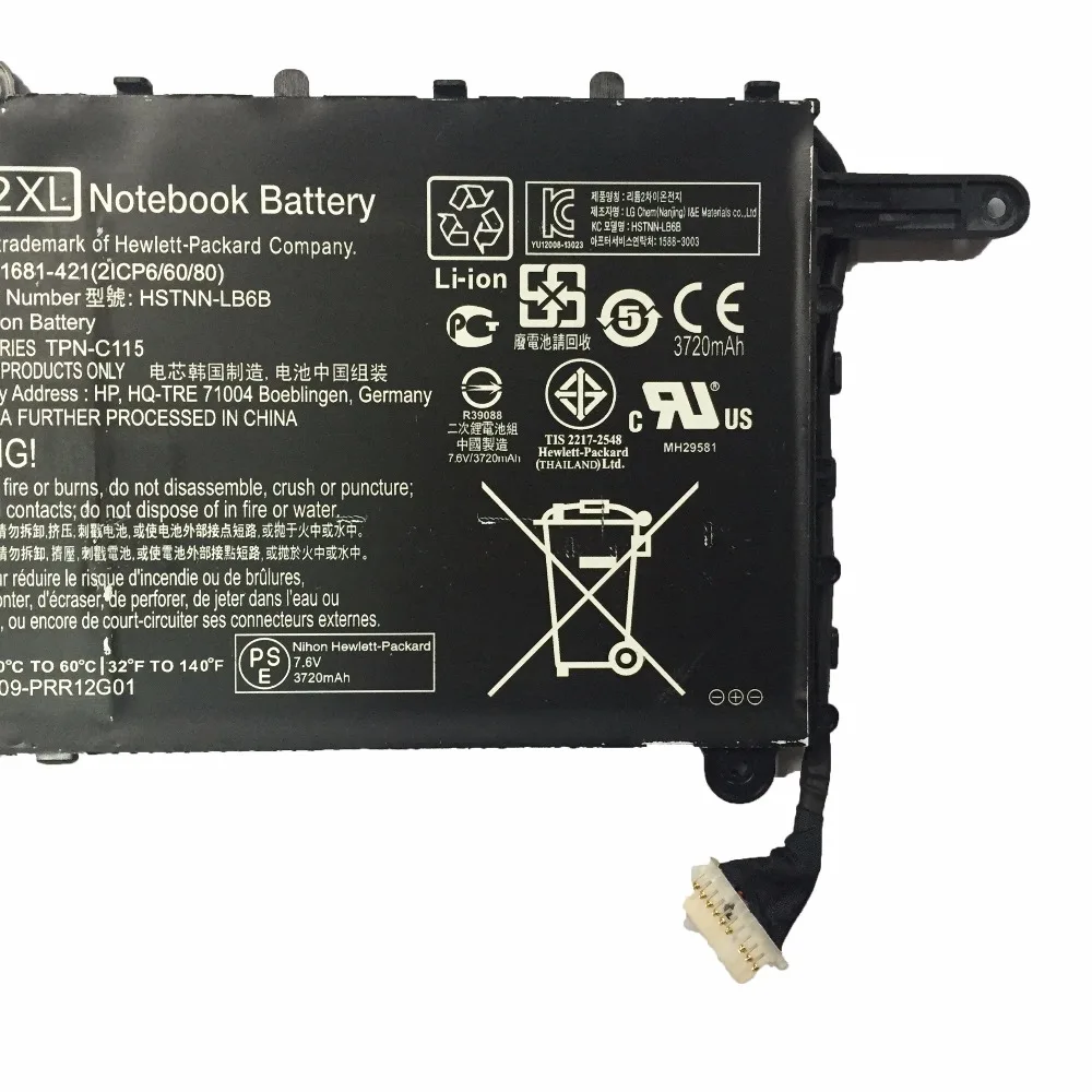 7, 6 V 29WH      PL02XL  HP Pavilion 11-n x360 PL02XL 751681-421