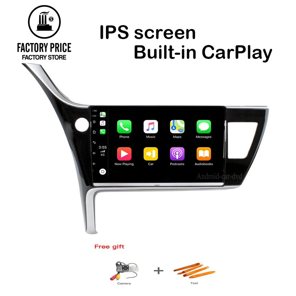 10 1 дюймов Android 8 Автомобильный gps CarPlay для Toyota Corolla 2017 2018 навигационная головка