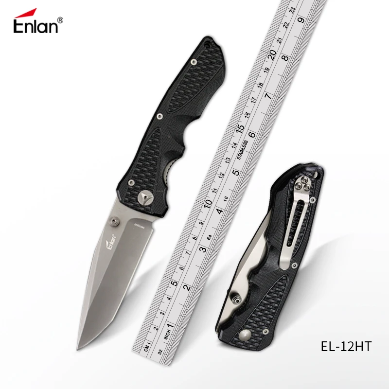 

ENLAN EL12HT Tactical Folding Knife 8Cr13mov Steel ,G10 Handle,58Hrc Survival tool Hunting Camping Knives ,Edc Outdoor tool