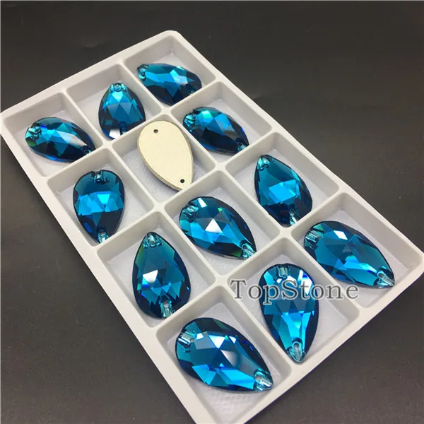 Blue Zircon TopStone 3230, все цвета, K9, стекло, кристалл, капля, пришивной камень, плоская задняя сторона, каплевидное шитье, кристалл, платье, изготовление одежды - Цвет: Blue Zircon