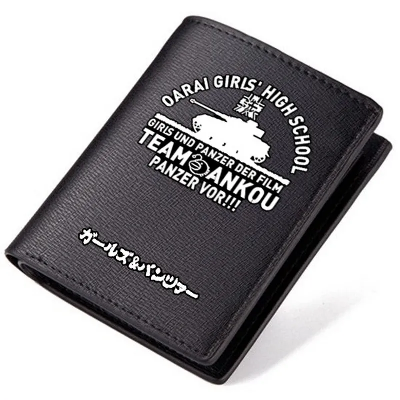 MeanCat GIRLS und PANZER PU Стандартный кошелек команда Ankou Oarai кошельки для девочек средней школы для подростков взрослых со светящимися - Цвет: Short