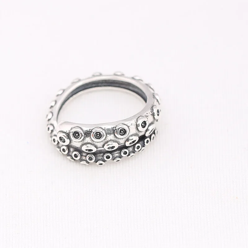 Genuine 925 Sterling Silver Vintage Octopus Tentacles Ring Compatible With European Jewelry