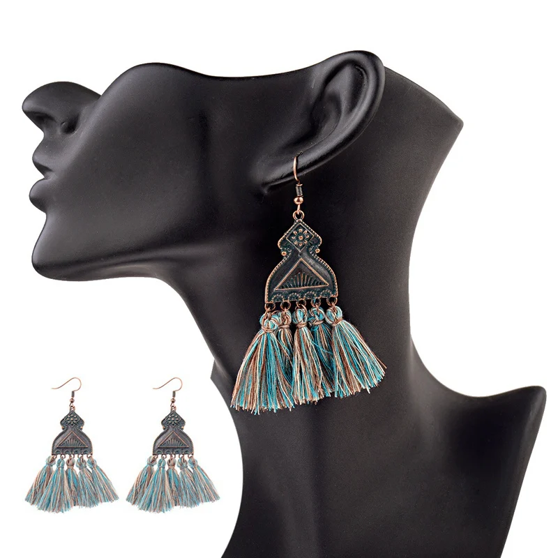 Женские серьги с кисточками Jhumka классические длинные серьги-подвески в