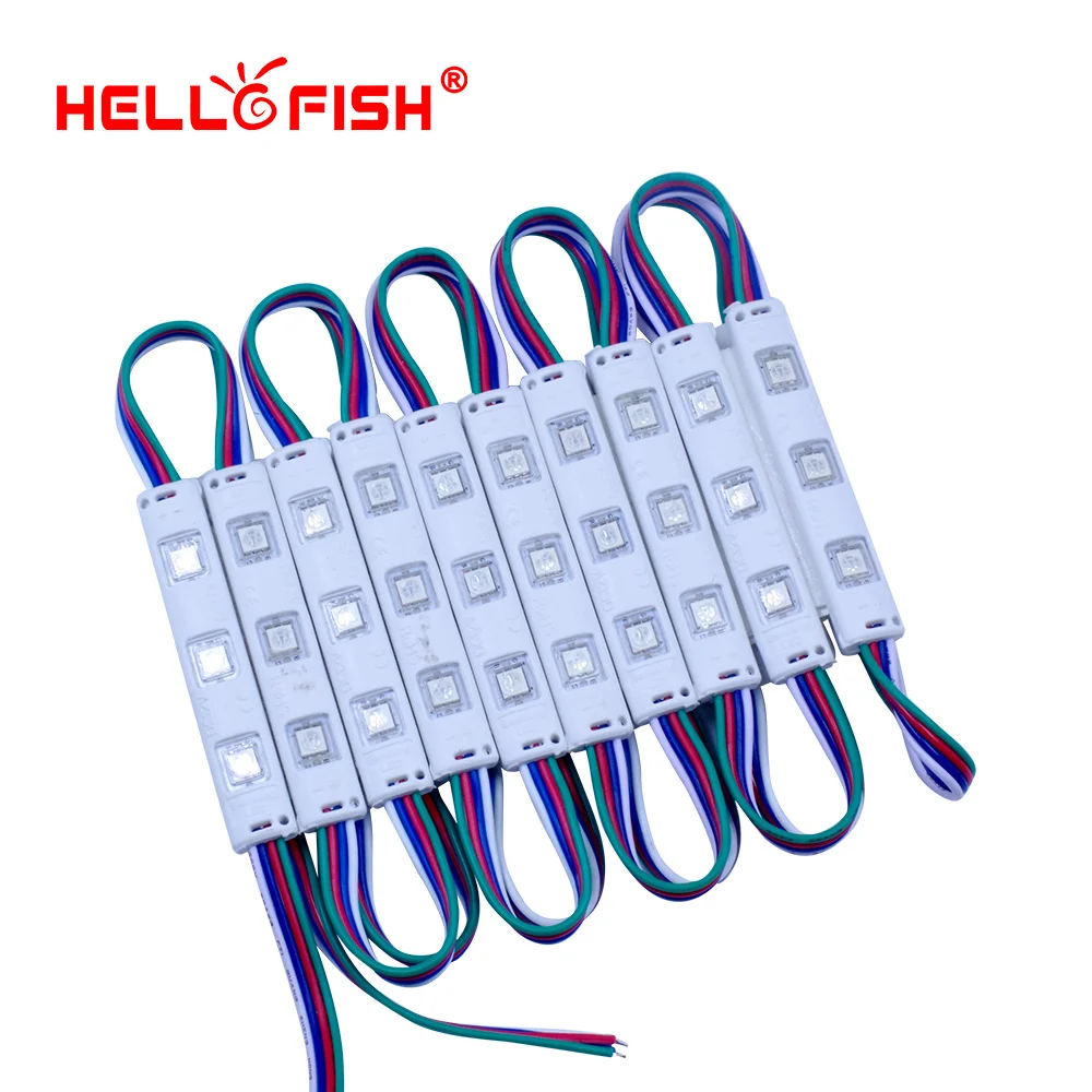 Светодиодные модули Hello Fish 20 шт. 12 в пост. Тока 5050 RGB 7515 рекламы светящиеся символы