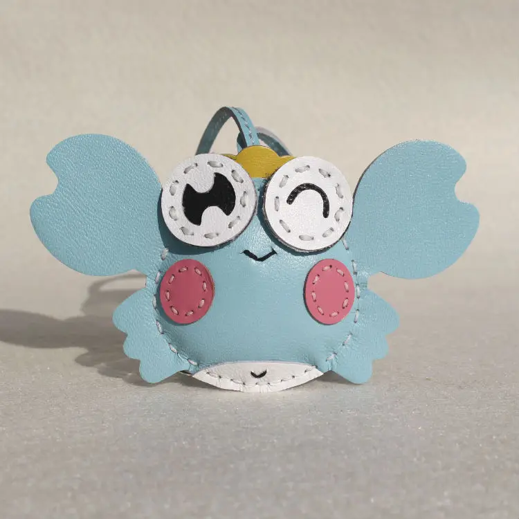 LIGHT BLUE Бренд класса люкс милый Краб ручной работы из мягкой овчины Натуральная кожа брелок животных брелок для женщин дамы подвесные аксессуары для сумок - Цвет: LIGHT BLUE