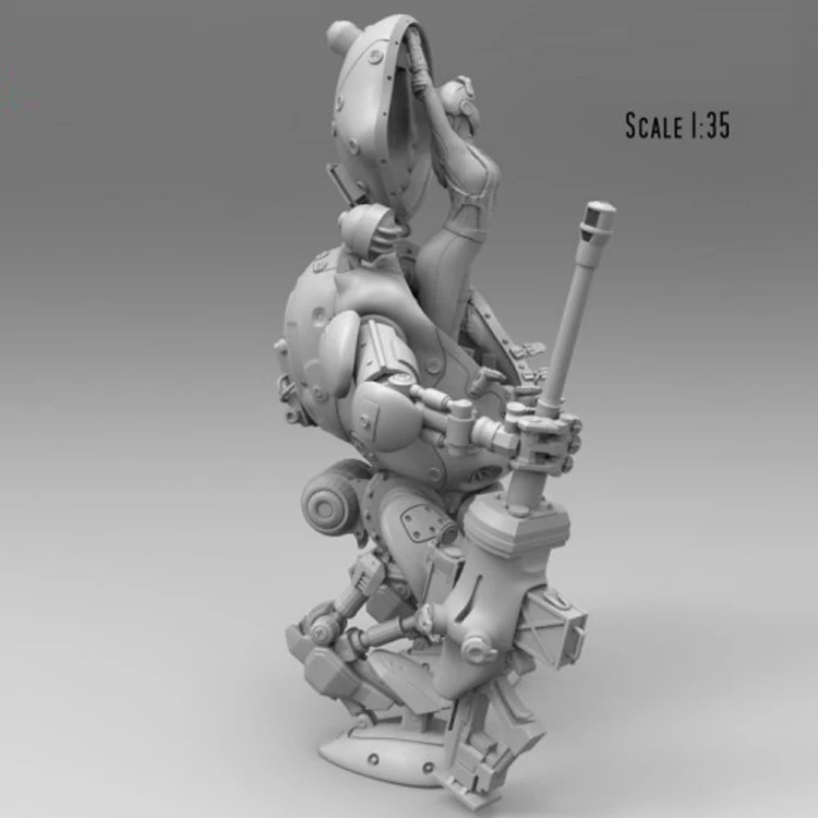 Набор из смолы Gefechtsroboter Hammerschlag в виде воинов стиле милитари механическая серия