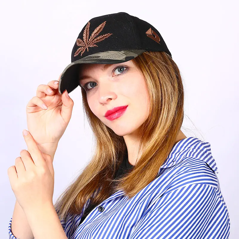 2019 Новая мода вышивка кленовый лист кепки сорняков Snapback Головные уборы для