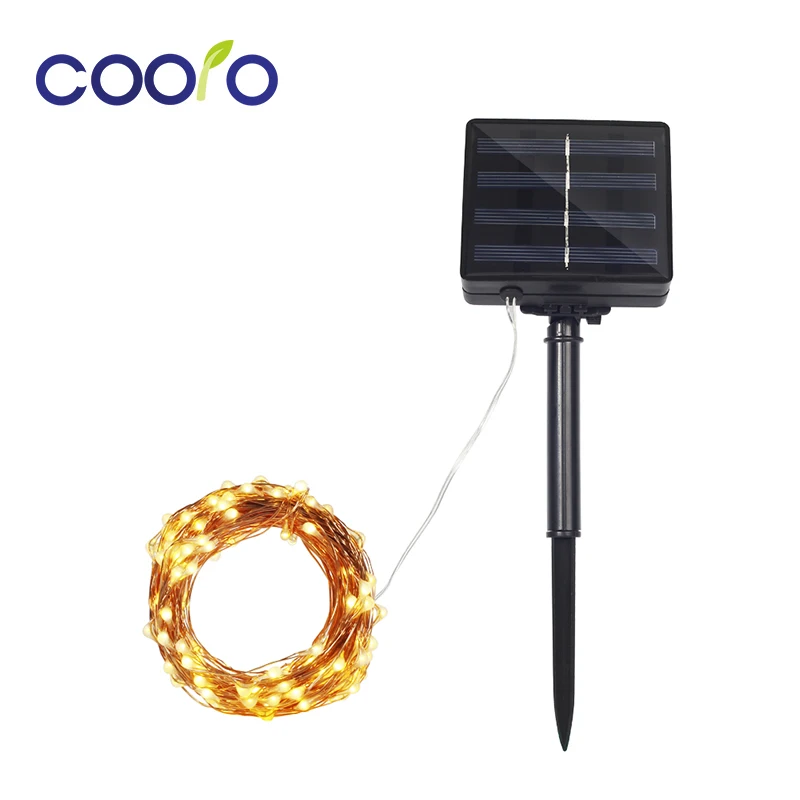 Гирлянда с медной проволокой на солнечной батарее 10 м 100 светодиодов|light outdoor|light