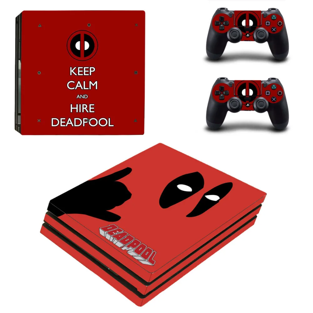 Marvel Дэдпул PS4 про кожу Стикеры наклейка для Игровые приставки 4 консоли и 2 контроллера PS4 про кожу Стикеры винил аксессуары