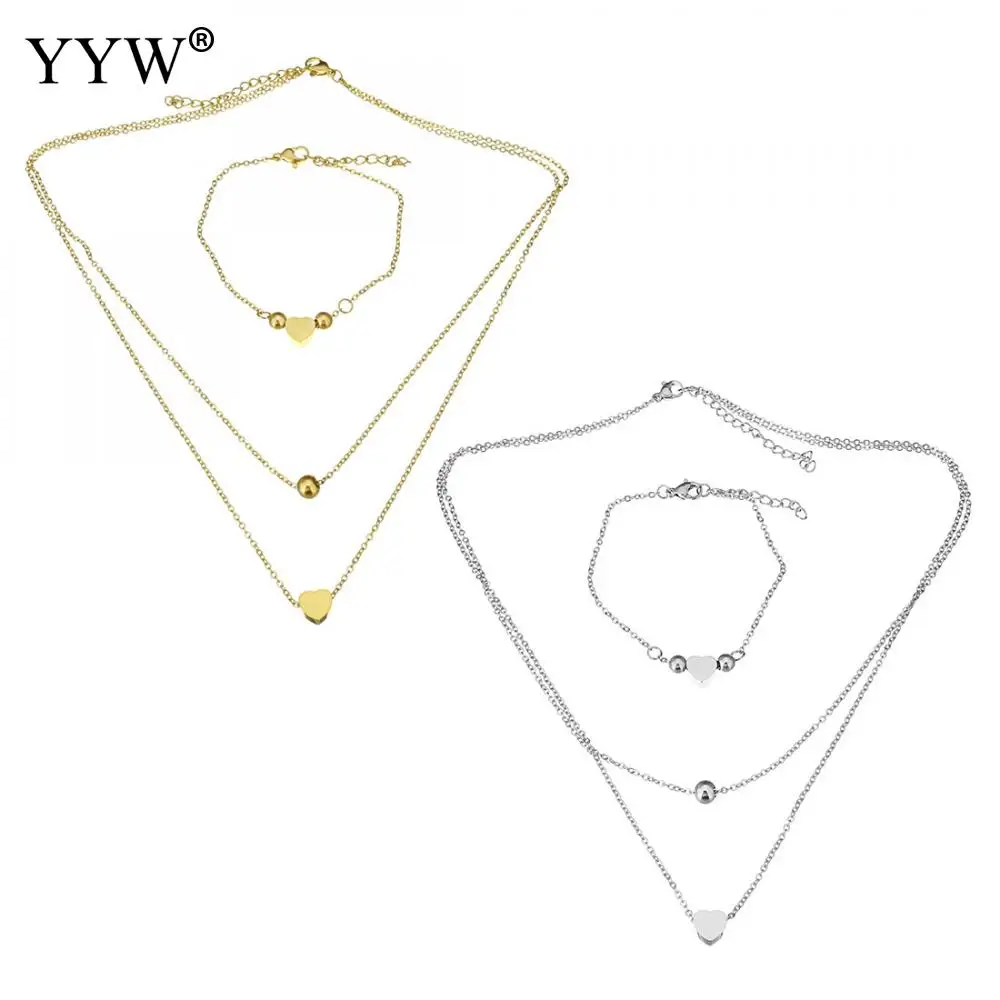 

Fashion Stainless Steel Jewelry Sets bracelet & necklac