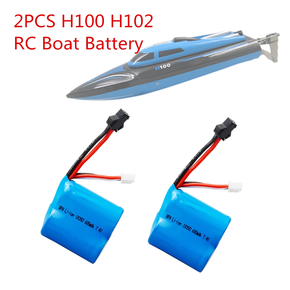 

7.4V 600mAh Li-ion battery for H100 High speed RC boat 18350 2s lipo Battery 2pcs/lot free shipping