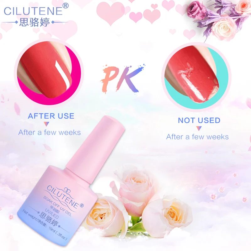 

Cilutene 10ml Base Top Coat Transparent UV Gel Nail Polish Soak Off Primer Matte Tempered Top Coat Nail Art Design Manicure Lak