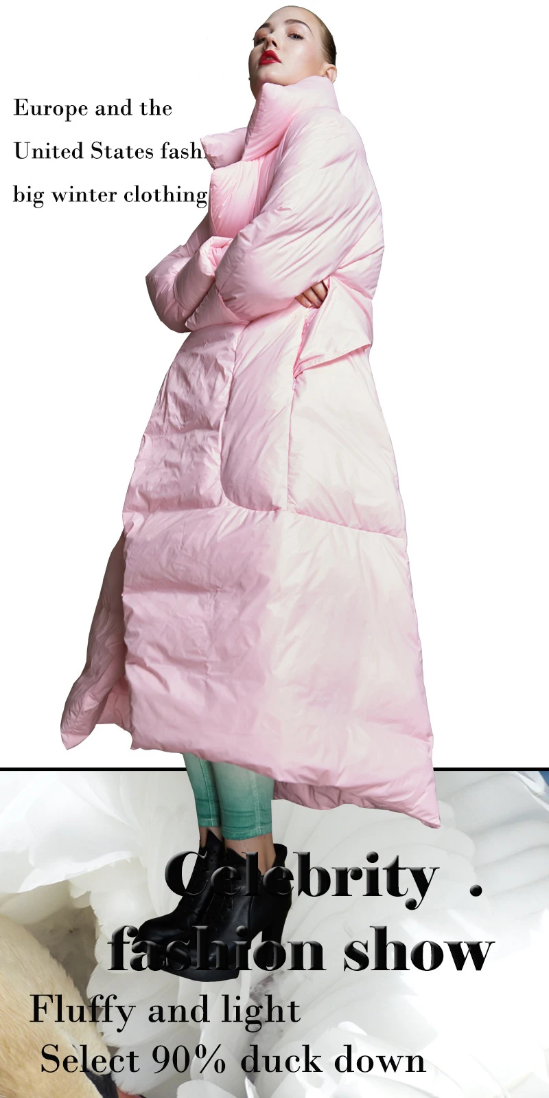 GBYXTY chaquetas plumas mujer, зимний длинный толстый большой пуховик, женское элегантное пуховое пальто на утином пуху, пуховая куртка, ZA927