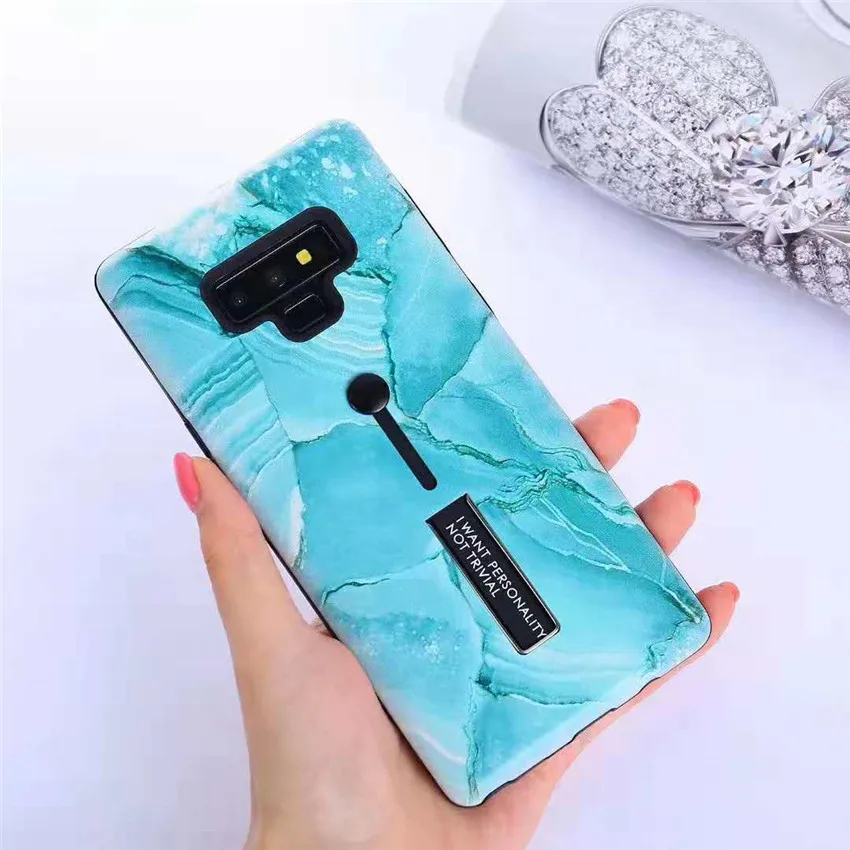Ретро мраморный чехол для samsung Galaxy Note 9 модный скрытый держатель силиконовый