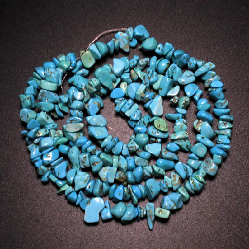 Blue turquoise Длина 34,5 дюйма натуральный гравий неправильной формы каменные бусины для изготовления ювелирных изделий Кристалл Агаты турмалины DIY браслет ожерелье 5-8 мм - Цвет: Blue turquoise