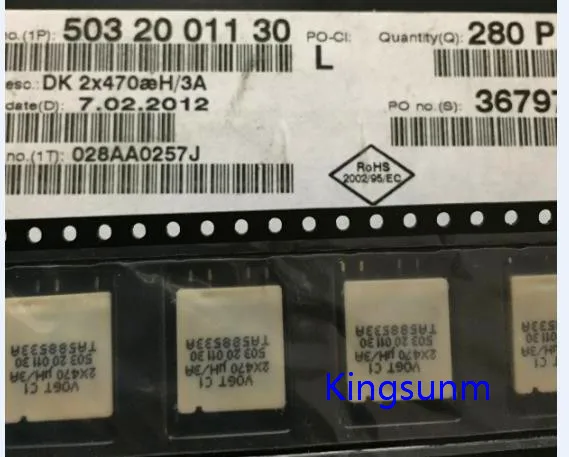 

Free shipping 10pcs 5032001130 2X470UH 3A SMD-8 SUMIDA