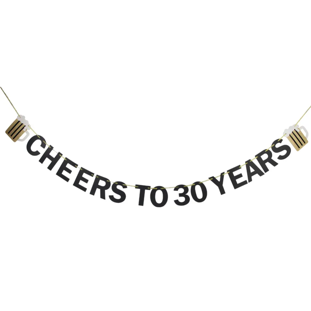 Черный золотой DIY Cheers to (1 100 лет) Блестящий для дня рождения баннер Праздничная
