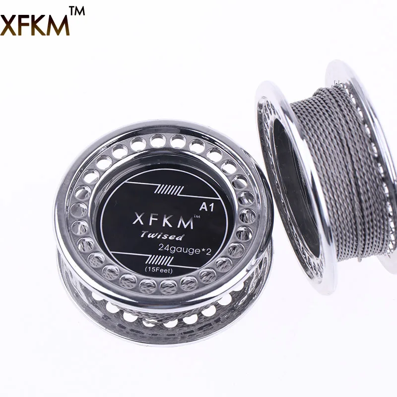 

XFKM 5m/roll 24G*2 Twisted Clapton Wire for RDA RBA Rebuildable Atomizer Heating Wires Coil Tool Quad Clapton Heating Wire A1