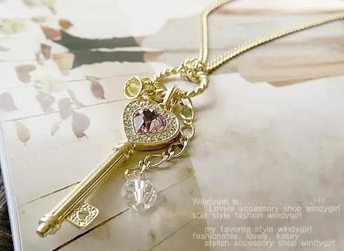 Llave Venta Ретро мэр воротник Нуэво cristal clave Cadena для женщин regalo calidad|Ожерелья с