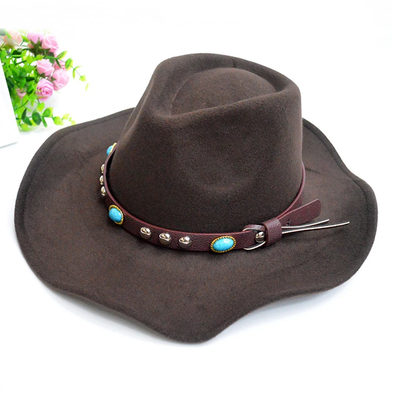 Осенне зимние шерстяные шляпы унисекс с пряжкой для ремня|cowboy hat|cowboy hat westerncowboy
