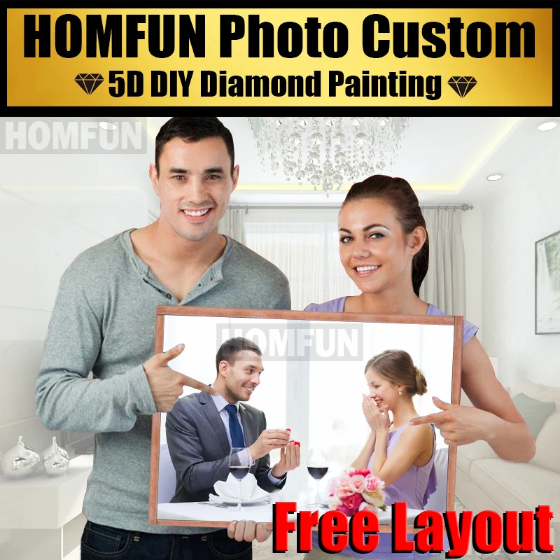 HOMFUN DIY фотографии на заказ Алмазная картина Стразы вышивка ткань рукоделие