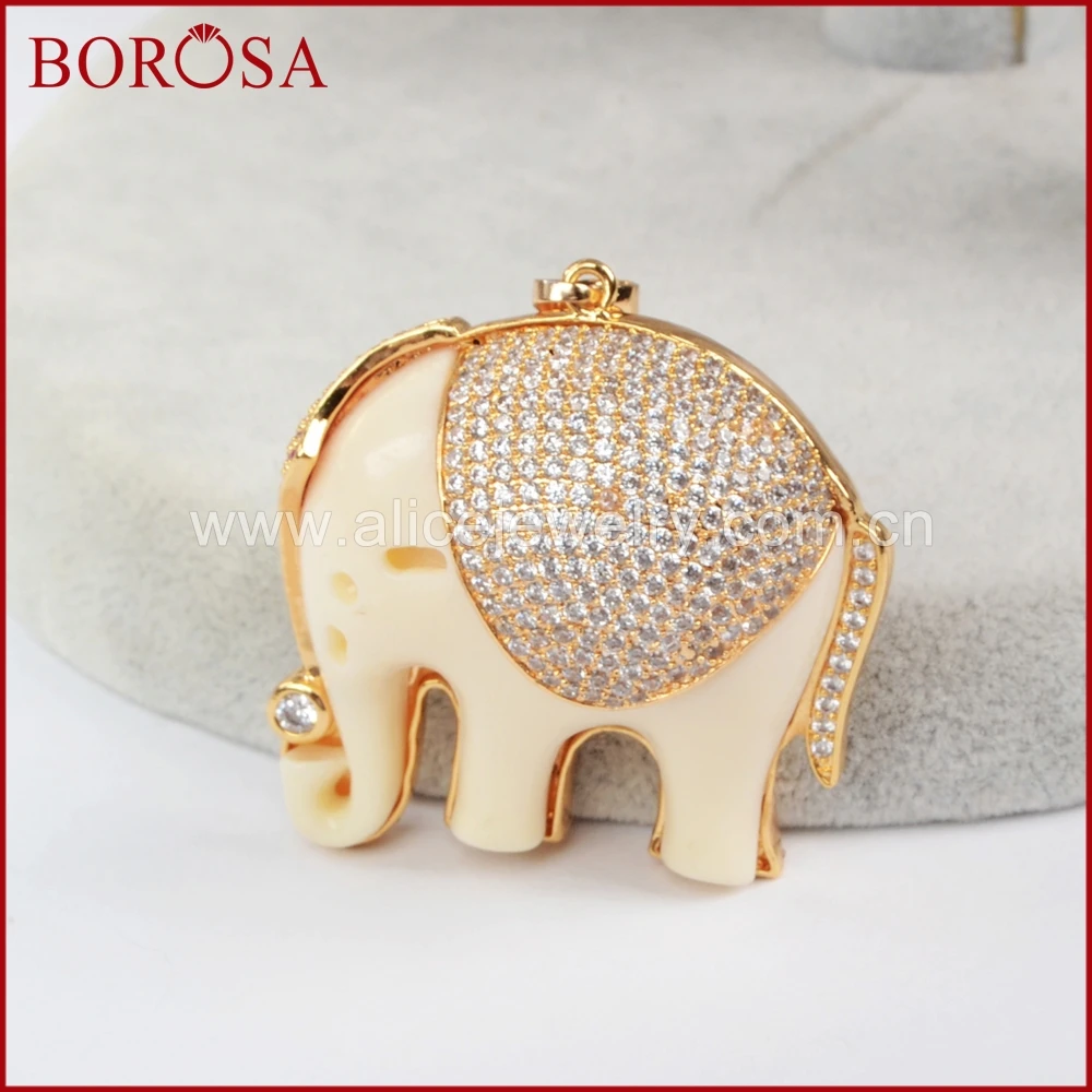 BOROSA Слон смолы Друза подвеска кулон cz проложенный кристаллами Подвески