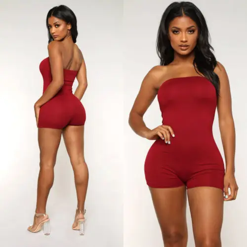 2018 New Fashion Hot Sexy Charming Women Sleeveless Print Tight Strapless Jumpsuit Casual | Женская одежда