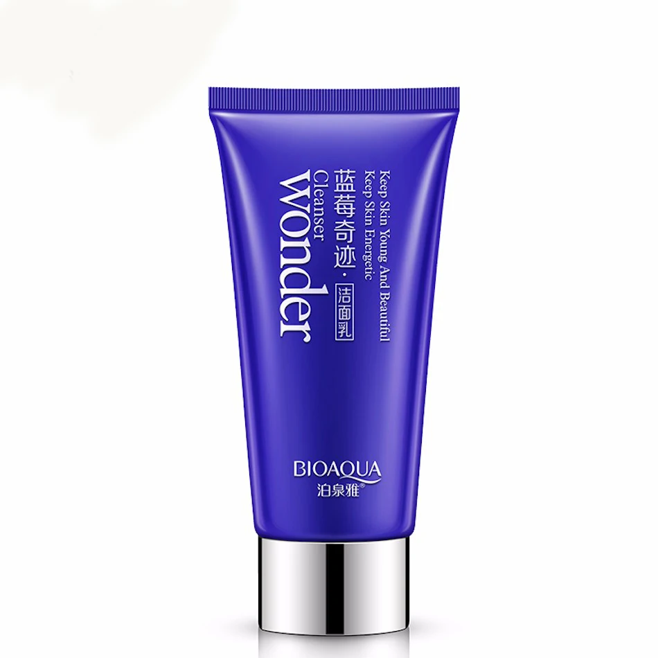 Blueberry Facial Cleanser Deep Cleansing Shrink Pores Acne Treatments Face Cleaner Moisturizing Oil Control Rich Foam Skin Care