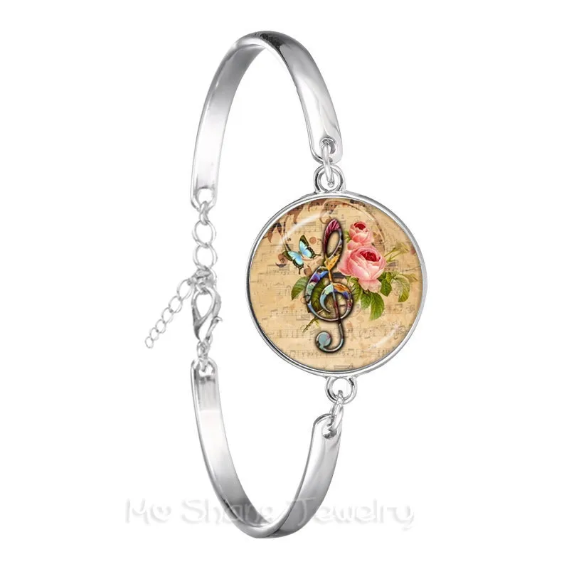 Модный браслет цепочка с музыкальными нотами Очаровательное музыкальное сердце