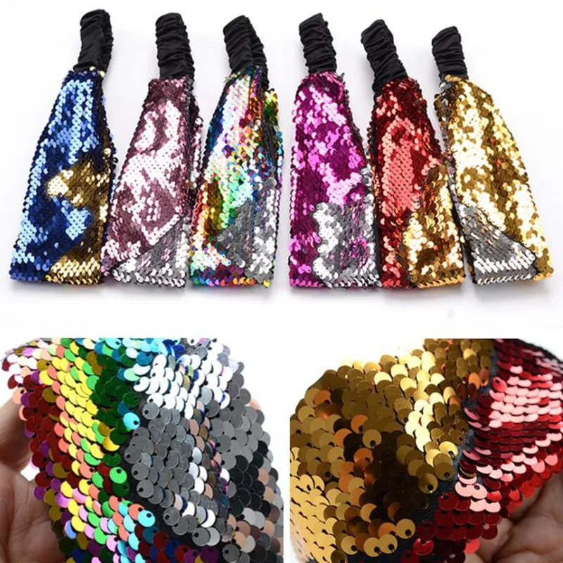 

Colorful Stretchy Sequins Headband Elastic Hairbands Women Girl Hair Accessory Wedding Party Favor