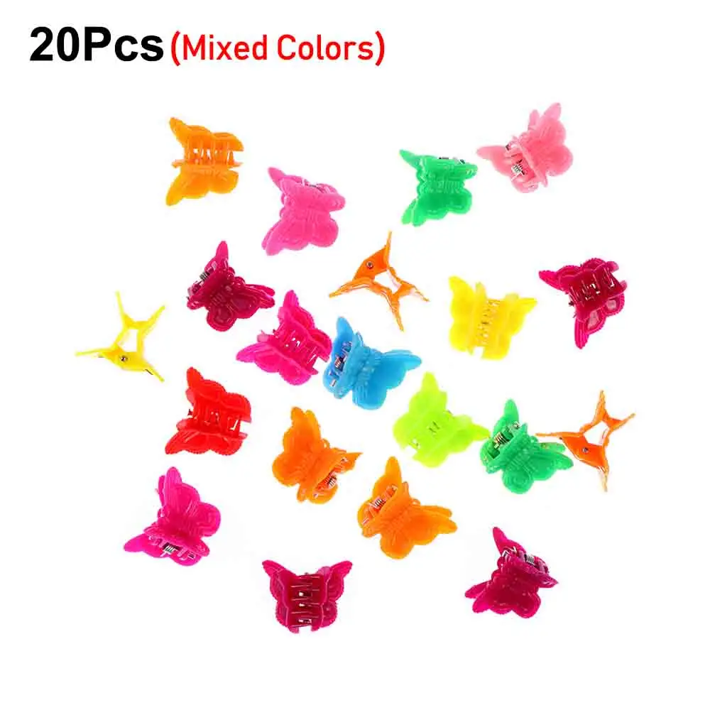 20pcs 20/50/100 шт Бабочка Заколки для волос коготь заколки Смешанные Цвет мини Щековая Зажим Шпилька для волос аксессуары для Для женщин и девочек - Цвет: 20pcs