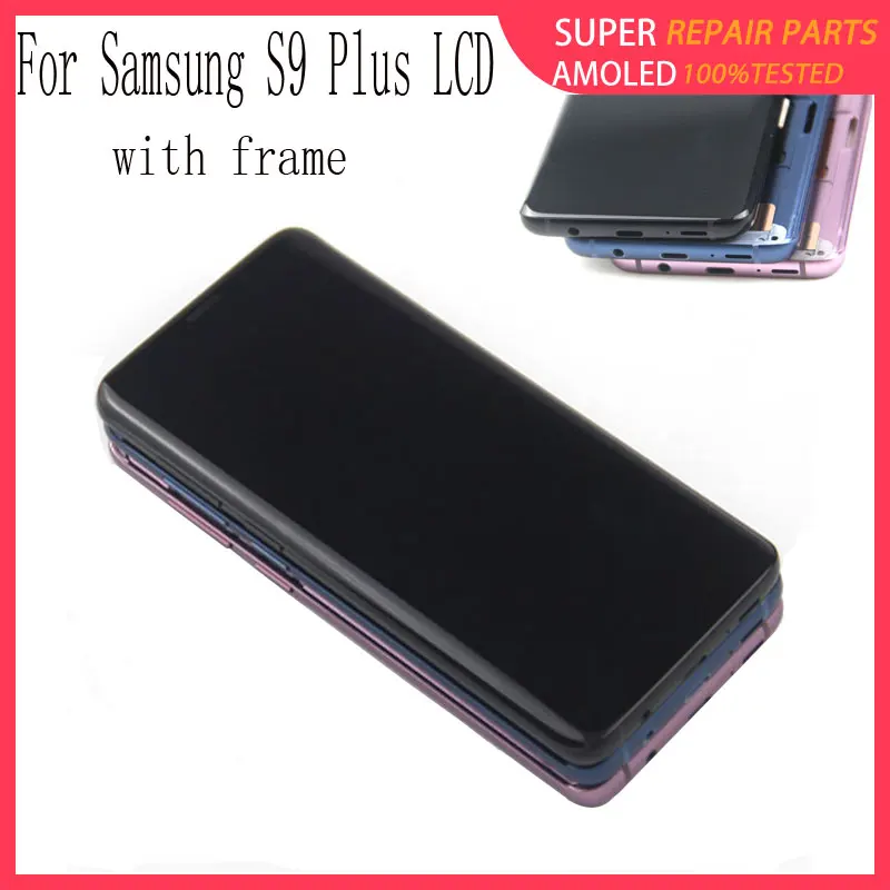 s9 plus ЖК Заменяет SAMSUNG Galaxy S9+ ЖК сенсорный экран дигитайзер с рамкой SUPER AMOLED G965 ЖК-дисплей