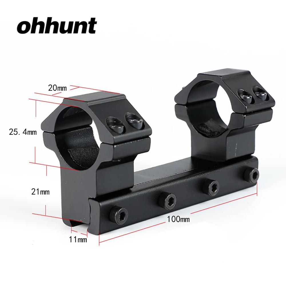Ohhunt 100 мм Встроенная 25 4 1 дюйм High Profile Сфера кольца крепления для 11 ласточкин хвост.