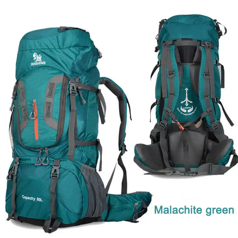 Malachite green Открытый 80L походный рюкзак, походная сумка, альпинистская сумка, вместительный водонепроницаемый тактический военный рюкзак, мужская сумка - Цвет: Malachite green