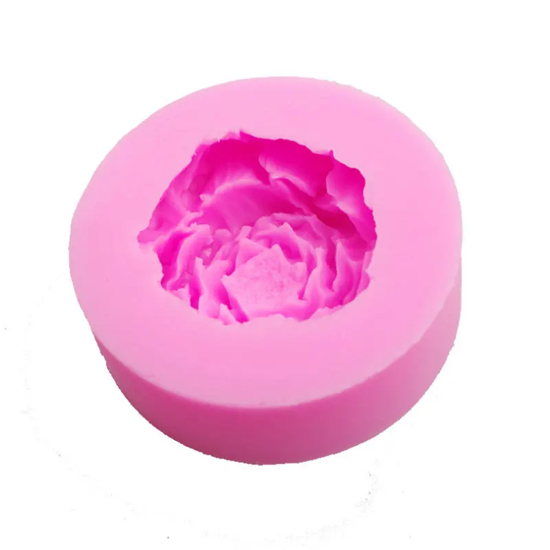 3D пион форма цветка торт свеча Декор DIY силиконовая для выпечки Sugarcraft плесень |