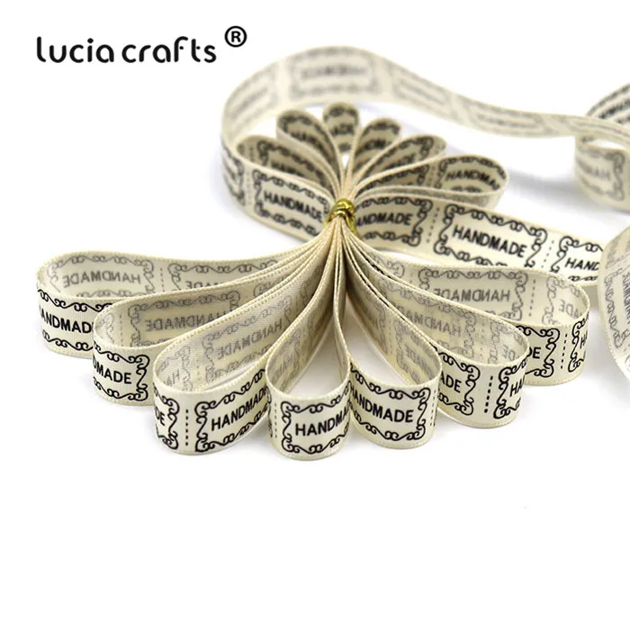 White Lucia crafts 15 мм бежевый черный с принтом ручной работы дизайн атласные ленты для отделки одежды шитье DIY подарочная упаковка 3y/лот T0103 - Цвет: White