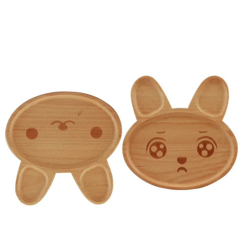 Деревянный поднос для сервировки 1 шт. обеда с кроликом тарелка еды мультяшная