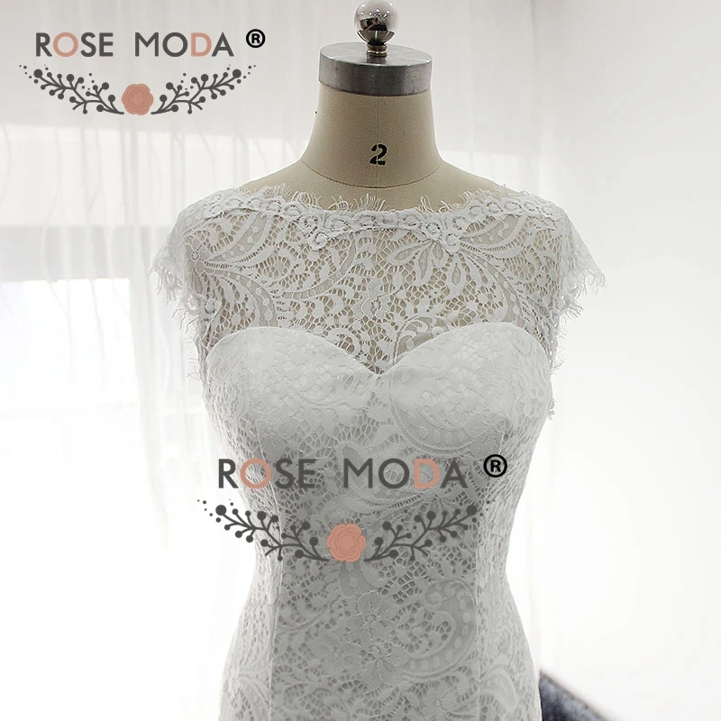 Розовое Кружевное Свадебное Платье Moda Chantilly с рукавами крылышками и открытой