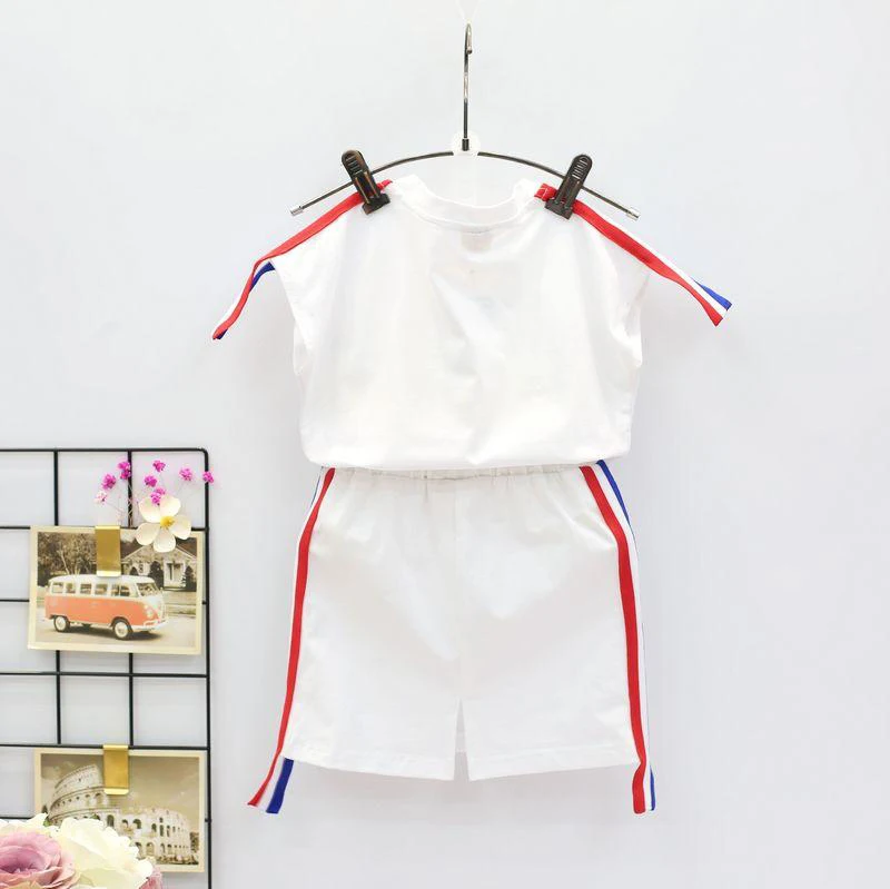 Детская одежда 2018 г. Новая летняя футболка без рукавов с буквенным принтом для