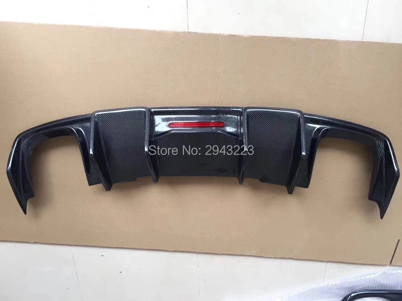 For Audi A4 Sline S4 A4 B9 Sedan 4Door- Carbon Fiber Rear Diffuser Bumper Spoiler Guard Protector Skid Plate Cover
