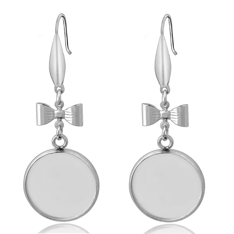 Основа для сережек с кабошоном из нержавеющей стали 10 шт. | Украшения и аксессуары