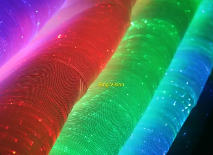 Светодиодная оптоволоконная ткань цветная rgb светящаяся ткань|Оптоволоконные