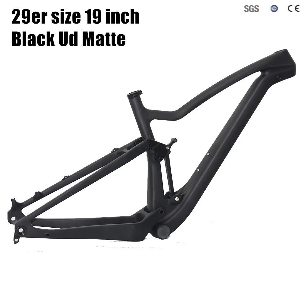 Size 19 Black Matte Полная подвеска карбоновый горный велосипед XC рама для горного велосипеда высокое качество 29/27. 5er mtb рама UD матовая через ось 148*12 полная подвеска - Цвет: Size 19 Black Matte