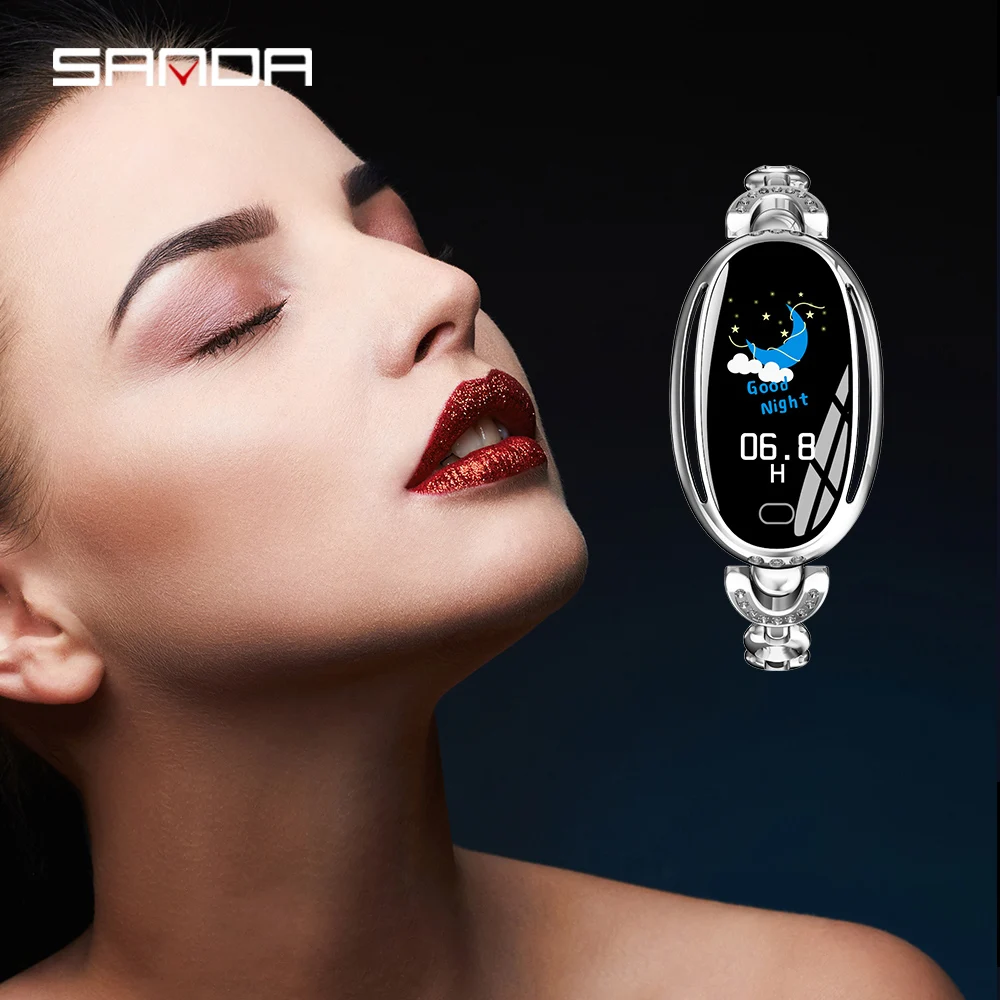 SANDA Новые Модные Смарт-часы для женщин Bluetooth пульсометр Монитор артериального
