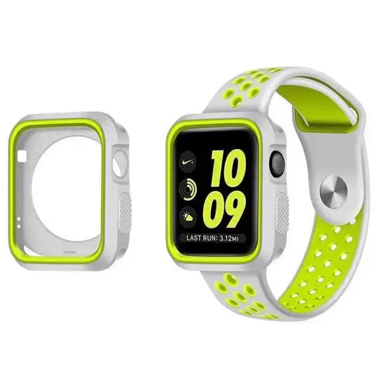 Защитный чехол с силиконовым спортивным ремешком цветной ремешок для Apple Watch iwatch