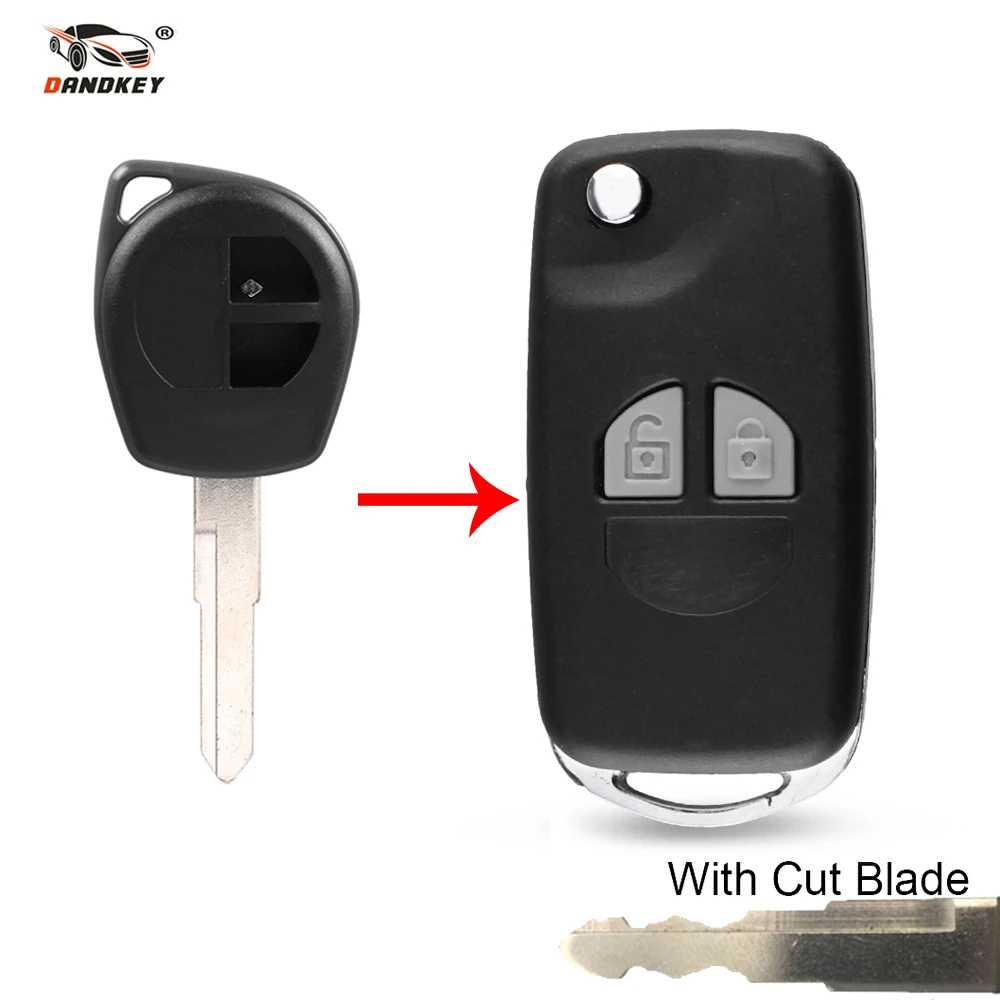 Dandkey cut/uncut blade для Suzuki Swift Grage Vitara Alto 2 кнопки откидной складной чехол ключей