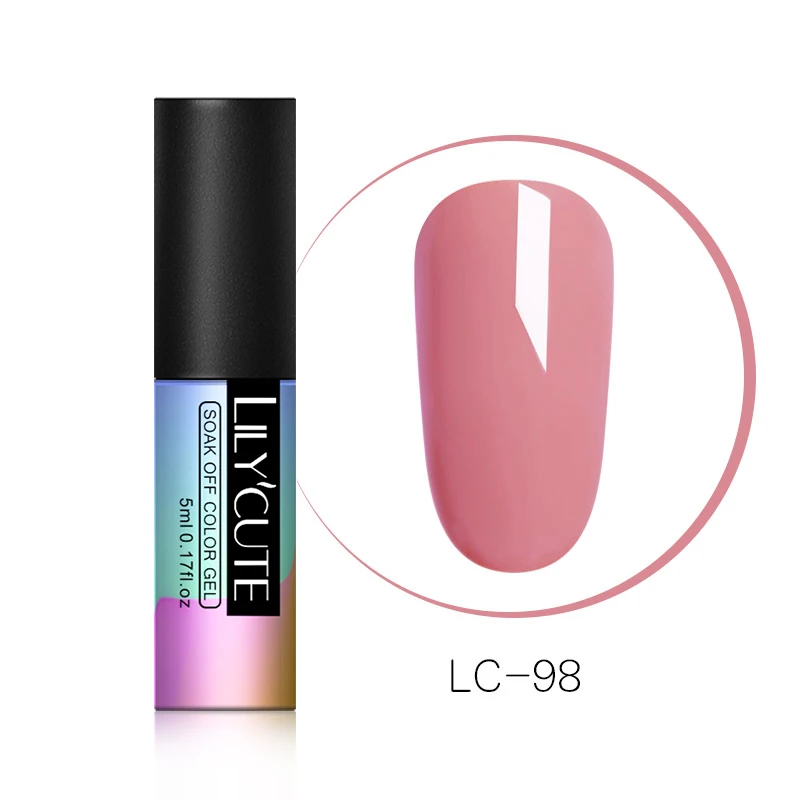 LC-98 LILYCUTE, 5 мл, блестящий гель, голографический лак, радужные лазерные хлопья, долговечный, замачиваемый, УФ светодиодный, для дизайна ногтей, Гель-лак для маникюра - Цвет: LC-98