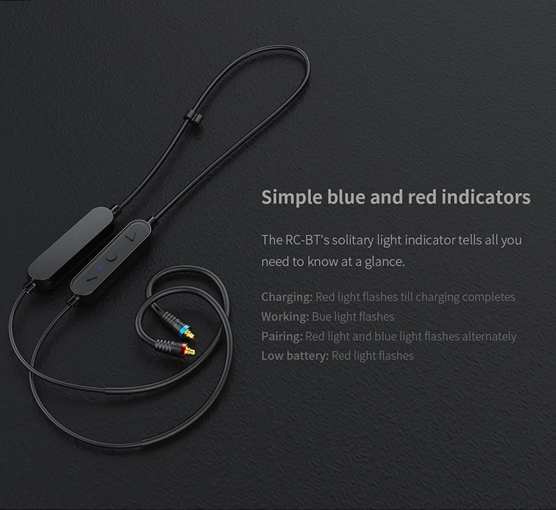 FiiO RC-BT Беспроводной Bluetooth наушники MMCX замена кабеля AptX AAC с микрофон для Shure/Westone/JVC/FiiO