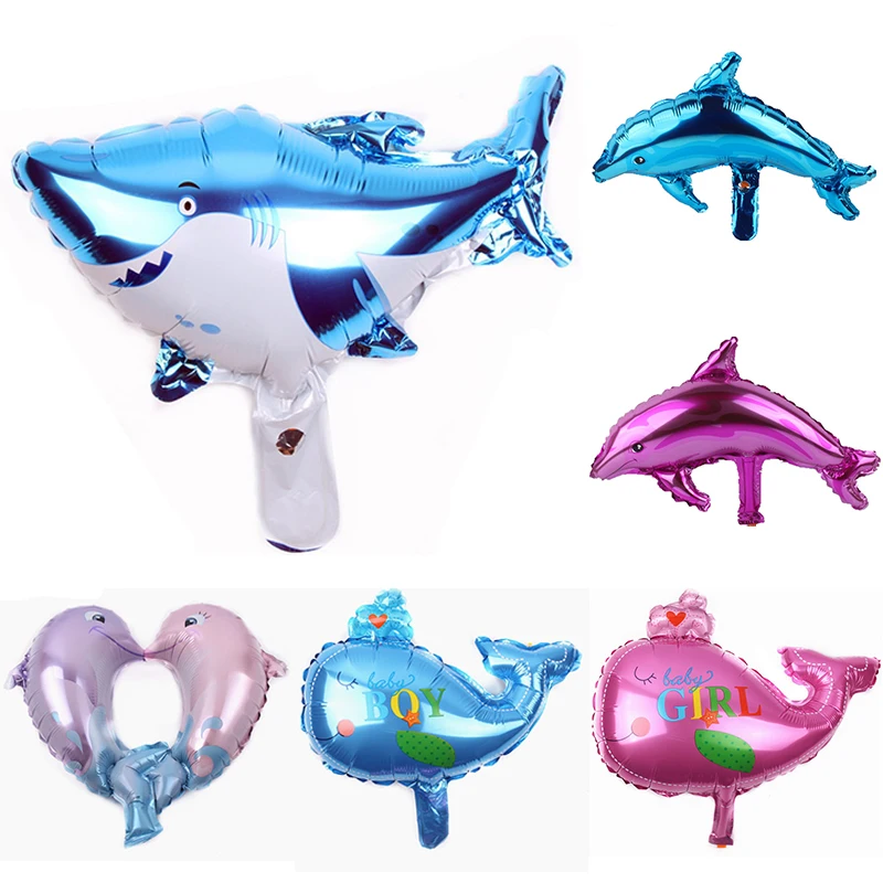 5 шт. воздушные шары из фольги дельфина с морскими животными вечерние в виде рыбы
